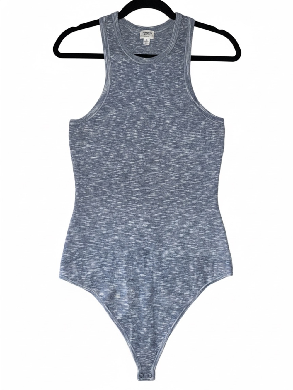 Abercrombie & Fitch Heathered Blue Ribbed Tank Bodysuit